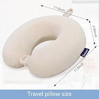 Gosider Memory Foam Nackenkissen Komfortables Reise Nackenkissen Hals und Kopf Unterstützung Leichtes tragbares Flugzeug Reise Kissen zum Schlafen, Reisen, Auto, Zug, Bus und Heimgebrauch Beige – Ansicht 3