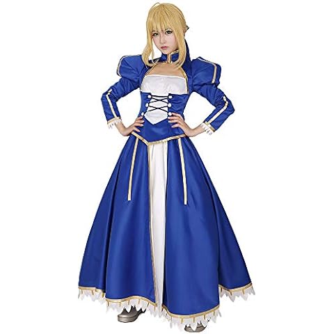 Miccostumes Women's Blue Saber Cosplay Costume Outfit Top Skirt - Blue - Medium Cover