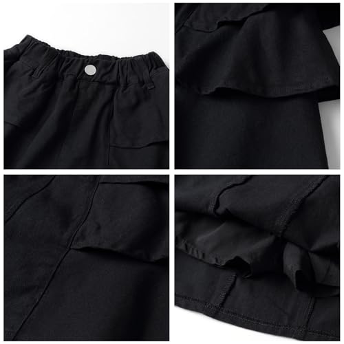 Falda con volantes para niñas de 3 capas con cintura elástica cómoda 3