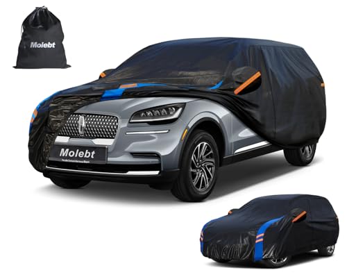 Image of Custom Fit SUV Car Cover for Lincoln Aviator (2002-2026), Upgraded Waterproof All Weather Outdoor Auto Cover with Driver Door Zipper & Mirror Pockets, UV /Snow /Dust Protection