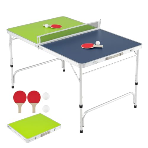 COSTWAY Mini Tischtennisplatte klappbar, Tischtennistisch 3-stufig höhenverstellbar inkl. Netz, 2 Schlägern & 2 Bällen, 120 x 76 cm Ping Pong Tisch wetterfest für Indoor & Outdoor COSTWAY Mini Tischtennisplatte klappbar, Tischtennistisch 3-stufig höhenverstellbar inkl. Netz, 2 Schlägern & 2 Bällen, 120 x 76 cm Ping Pong Tisch wetterfest für Indoor & Outdoor