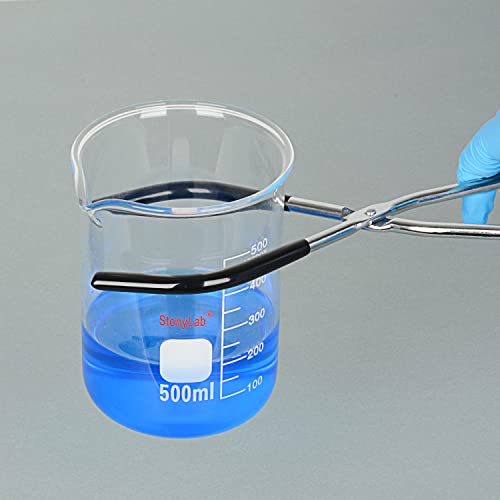 stonylab Beaker Tongs, Laboratory Beaker Clamp Beaker Tongs with Plastic Coated Jaws, 25.5 cm Length - Image 6