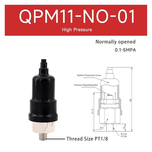 Interruptor de presión de aire ajustable QPM11-NC-02 de acero inoxidable 4