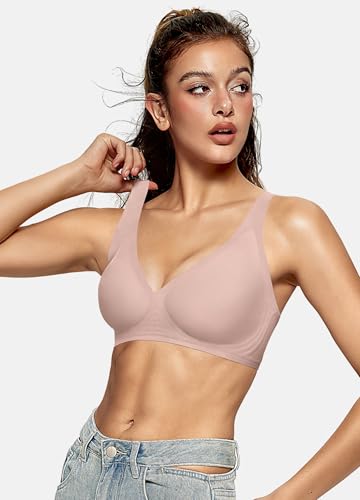 OEAK Womens Deep V Bras Comfortable Bras Support Push Up Bralettes Low Cut no Underwire Bras Plunge Seamless Tshirts Bras - Image 5