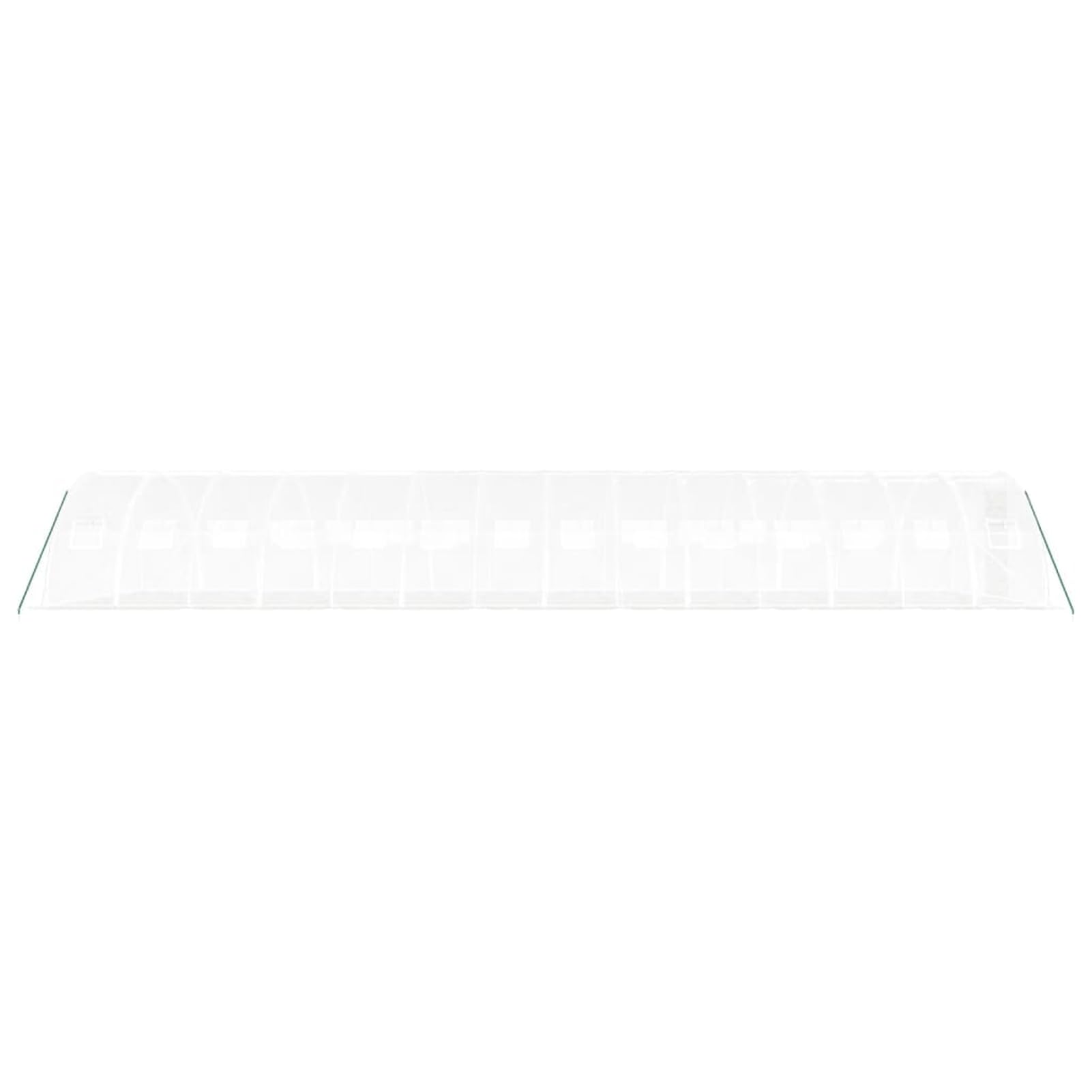 Szklarnia ze stali ocynkowanej, 140 g/m² PE, biała, 56 m² (14 x 4 x 2 m), z zwijanymi oknami z siatki i drzwiami z zamkiem błyskawicznym
