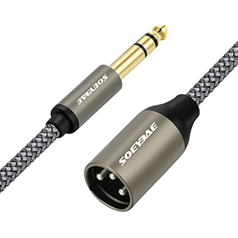 SOEYBAE 6.35mm (1/4 Inch) TRS Male to XLR Male 20M/65FT,Nylon Braid Balanced Interconnect Cord Patch Cable，for Microphones, Mixers, Power amps Cover