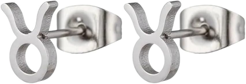 12 Constellation Stud Earrings For Women Zodiac Sign Astrology Jewelry Leo Aries Scorpio Ear Cartilage Stud Female Birthday Gift