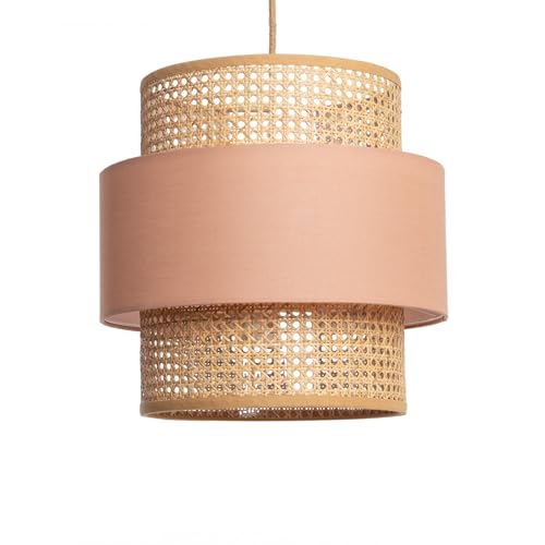 LEDKIA LIGHTING - Pendant Lamp | Rattan and Fabric | Ideal for Li...
