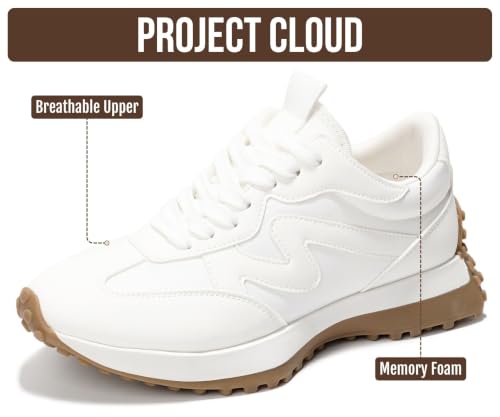 Image of Project Cloud Trendy Fashion Sneakers for Women 2026 - Memory Foam and Non-Slip Comfortable Casual Ladies Shoes for Womens Fashion Sneakers - Lightweight Lace-up Shoes (Lecco)