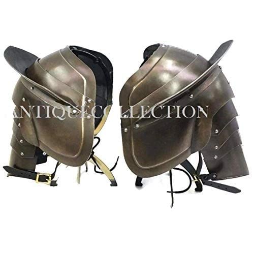 NauticalMart Plate Armour Milanese Pauldrons Dark Medieval Shoulder Guard Halloween