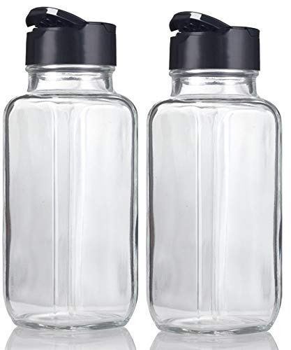 ANH MART 120 ML Empty Square Spice Bottles - Shaker Lids and Airtight Caps Pack Of 2