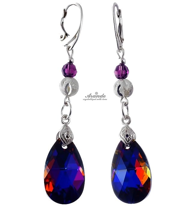 Boucles d'oreilles améthyste volcanique argent 925 pour look quotidien