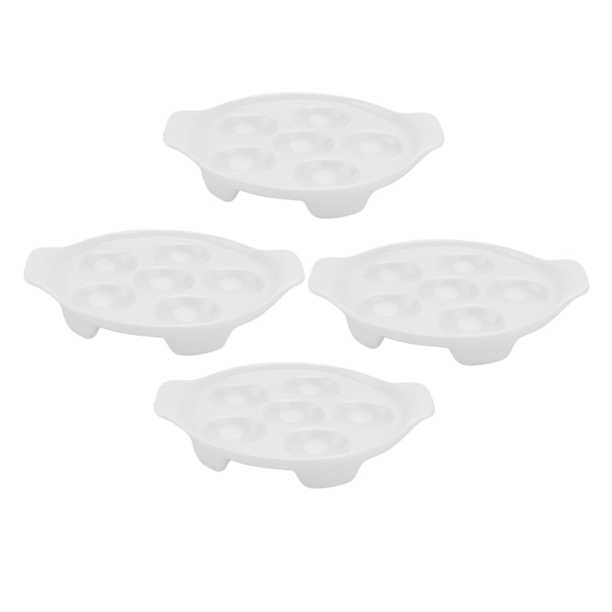 Unomor Elegant French Snail Plate Set 4pcs Porcelain Deviled Egg Trays Easter Catering Platter