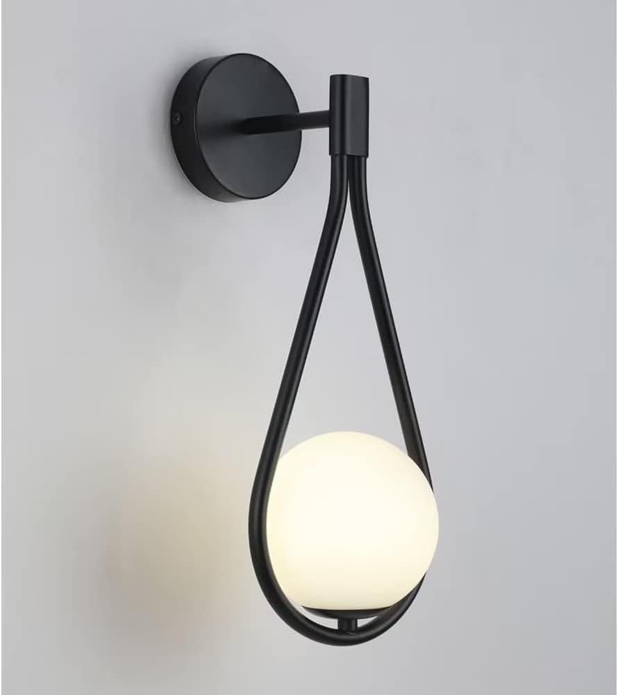 HXYSXHJUO Wall Light Fixture, G9 Socket Hardwired Lamp, Drop-Shaped Glass Metal Sconce for Bedroom, Living Room, Hallway, Study, Dining Room