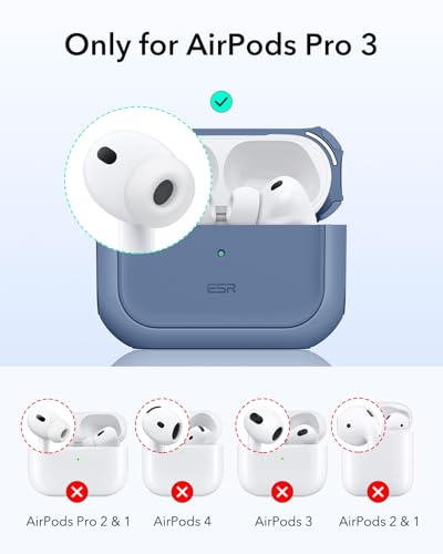 Image of ESR for AirPods Pro 3 Case, Compatible with AirPods Pro Case 3rd Generation (2025), Compatible with MagSafe, Full Drop Protection Cover with Lanyard, Dark Blue