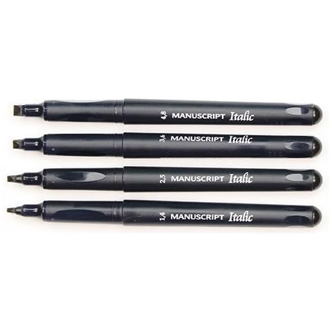 Callicreative Manuscript Italic Calligraphy Black FMedium Pen 3.6 mm Cover
