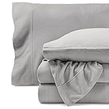 Bare Home Super Soft Fleece Sheet Set - King Size - Extra Plush Polar Fleece, No-Pilling Bed Sheets - All Season Cozy Warmth (King, Light Grey)