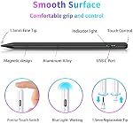 Stylus Pen, Stylo Comprimé Compatible pour iOS et des écrans tactiles Android, Stylus stylo rechargeable avec écran double tactile, stylo Style pour tablette Apple/Android/Samsung, 16.5CM,noir