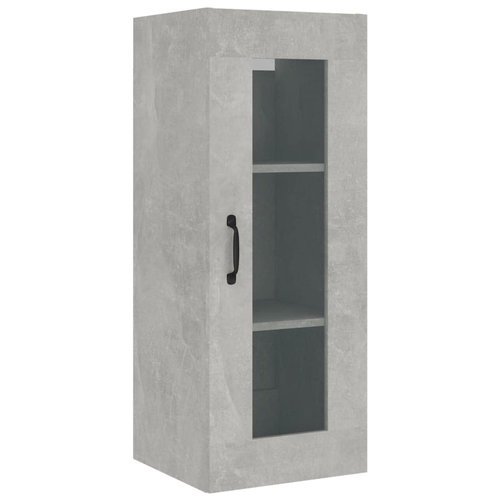 Armadietto Pensile Grigio Cemento 34,5x34x90 Cm - Mobiletto Multiuso Per Soggiorno, Camera Da Letto, Ripostiglio