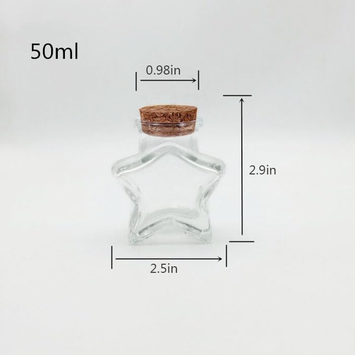 2Pcs Clear Glass Bottle with Cork, Mini Message Blessing Jars for Origami Pentagrams, Wish Slips, DIY Crafts – Love & Pentagram Bottle (Home Decor, Wedding, Gifts) image 4