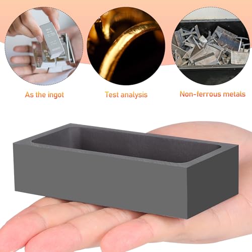 Gadpiparty Graphit Hochreiner GraphitbehäLter 10X5X2.5Cm Schmelztiegel Graphittiegel FüR Labor Metallguss Barrenform Gussformen FüR Metall