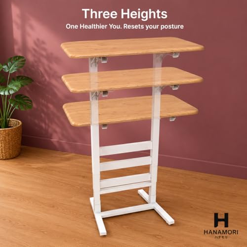 Image of Hanamori Rise: (Self-Installing) Height Adjustable - 3 Heights | No - Problem Table | Foldable - No Tools Needed Setup | Desk for WFH and Work | Study Table | Work Desk for Laptop /PC