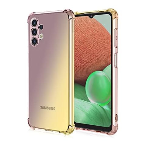 Dedux Case for Samsung Galaxy A13 4G, Gradient Color Four Corner Reinforcement Shockproof Tpu Crystal Clear Protective Phone Case Cover (Black/Gold) Cover