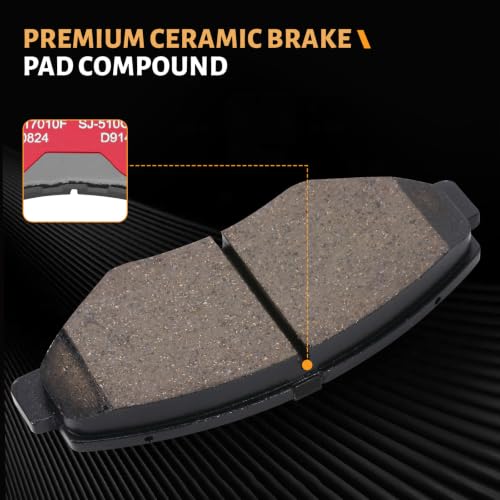 Image of D914 Front Ceramic Brake Pads Kit Fit For Acura ILX 2013-2015, For Honda Accord 2003-2017, For CR-V 2002-2006,2012-2016, For CR-Z 2016, For Civic 2012-2021, For Element 2003-2011