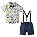 Happy Cherry - Baby Taufanzug Jungen Kinderanzug Kurzarm Sommer für Hochzeit Party Zeremonie Formal Kleidung Gentihombre für Kleinkinder 12-18 Monate