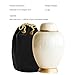 AspenStudio White Pearl Cremation Urn in Oval Shape for Human Cremation Ashes Handcrafted Funeral Memorial Urn