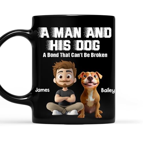 Taza personalizada para papá con perro de cerámica 11 oz miniatura 1