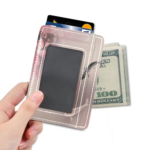 Front Pocket Minimalist Leather Slim Wallet Credit Card Holder Hand Drawn Koi Fish for Men & Women4