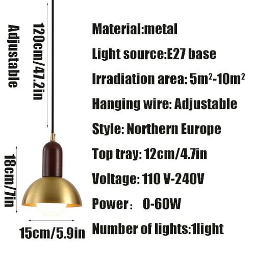 Suspension E27 design industriel en métal noble pour éclairage architectural de bar - 7