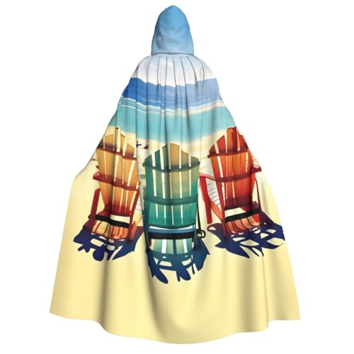 Cape sorcière imprimé scène de plage 190 cm déguisement adulte carnaval et cosplay