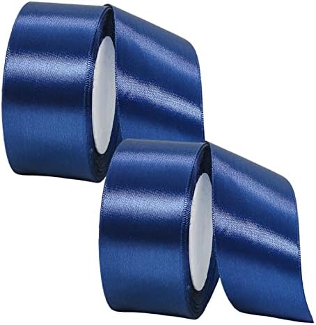 2 Rolls Green Ribbon 15mm for Gift Wrapping 22M, Double Sided Green Satin Ribbon 15mm Thick Fabric Ribbon for Crafting Cake Ribbon,Hair Bow Ribbon,Balloon,Christmas Decoration,Wedding Car Ribbon