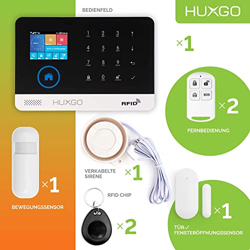 HUXGO HXA003 Funk Alarmanlage WiFi + GSM Modul mit Bewegungssensor - Bewegungsmelder mit Alarm - Alarmanlage Haus - Alarmanlage Wohnung - Alarmanlage Garage - Funk Bewegungsmelder mit Empfänger - Image 5