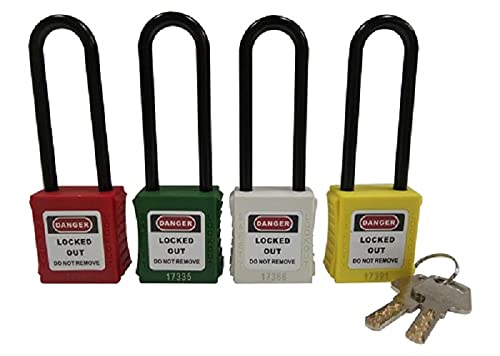 Asian Loto Electrical safety Padlock long shakle Set of 4-Multicolor-image-17