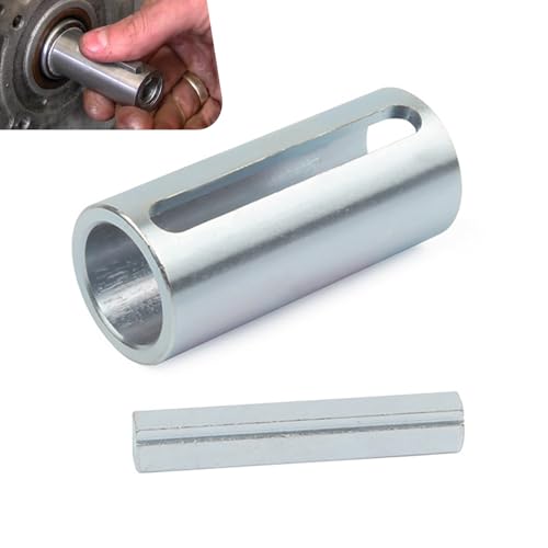 MOXRUQ 3/4 to 1 Shaft Adapter Pulley Stainless Steel Crank Shaft Sleeve Adapter W/Step Key Gas Engine Pulley Crank Shaft Sleeve Adapter Pulley Bore Reducer Bushing Sheave & Key Predator (Silver)