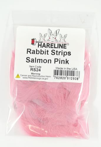 Hareline Fly Tying Rabbit Strips - Salmon Pink