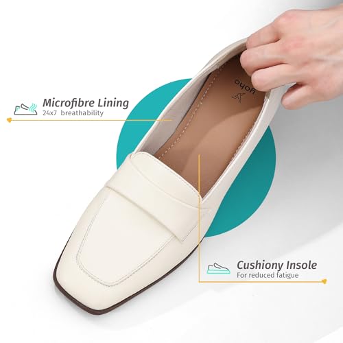 Image of YOHO Bliss Heel 001 Slip-on Loafers for Women | Comfortable & Stylish Block Heeled | Fashion Moccasins with Footpharma Footbed | Perfect for Casual, Formal Shoe