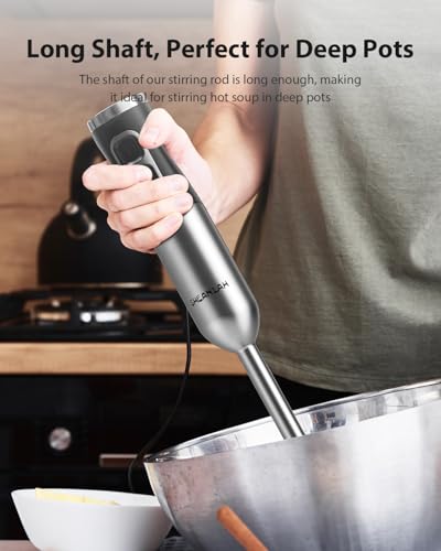 1000W Powerful Immersion Blender Handheld, 2025 New Update Hand Blender with 25-Speed and Heavy-Duty Copper Motor, Silver image 6