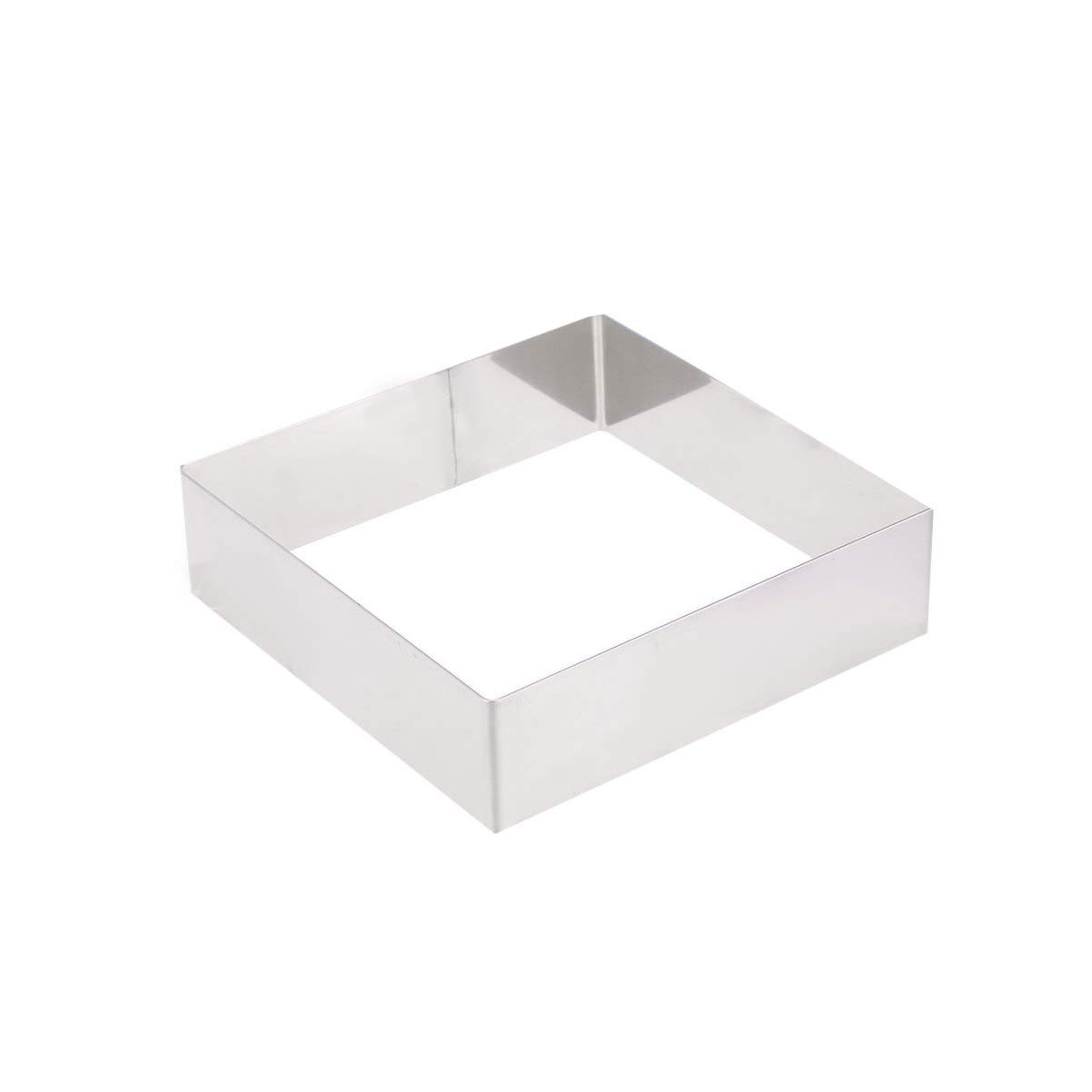 MUCKLILY Square Stainless Steel Mousse Cake Ring Baking Tool for Pastry Dessert and Mousse Creation High Temperature Reusable Cake for Professional