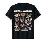 Bats of the World Cute Cartoon Illustration T-Shirt