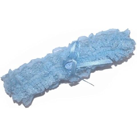 Shropshire Supplies Ladies Bridal Lace Garter (Blue Rosebud) Cover