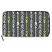 Produktbild Leder Zip Around Kartenhalter Geldbörse Clutch Bag Wallet Lange Clutch Mit Geometrischen Pfeilen Minimal Print-Kartenhalter Organizer, Pu Leder Reißverschluss Geldbörse Für Männer Frauen