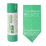 Webetop Portable Camping Toilet Bags 100% Biodegradable Composting Toilet Trash Bags for Portable Potty Travel Toilet, 15 Gallon/ 60L, 15 Count, Heavy Duty 0.7 Mils
