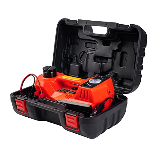 FEANISIFEI Electric Car Jack with Powerful Motor, Electric Jack Suits for Car and SUVs, Electric Hydraulic Jack has a Load Capacity of 5 Ton (Red)