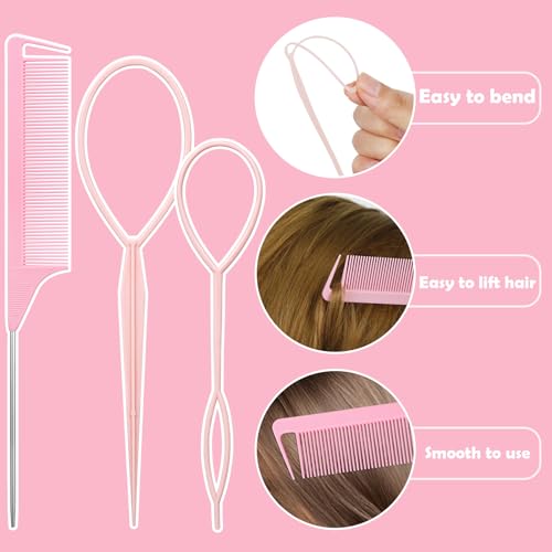 auroray Hair Accessories for Girl, 1543 Pcs Elastic Hair Rubber Bands Set 20 Colors Elastic Hair Ties with Organizer Box Cotton Baby Hair Ties, Hair Tail Tools, Rat Tail Comb, Butterfly Hair Clips