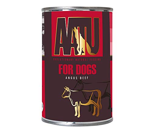 AATU 90/10 Wet Dog Food in a Tin - Angus Beef (6x400g) - Grain Free Recipe - No Artificial Ingredients - Good for Low Maintenance Feeding AATU 90/10 Wet Dog Food in a Tin - Angus Beef (6x400g) - Grain Free Recipe - No Artificial Ingredients - Good for Low Maintenance Feeding
