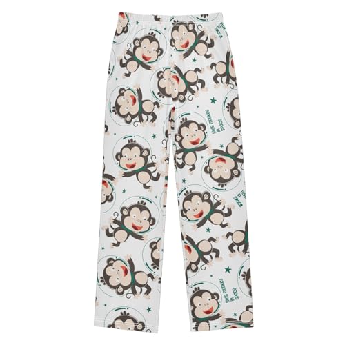Monkey in Space Boys Long Pants Soft Trousers Elastic Waist Kids Lounge Bottoms with Pockets S-XL